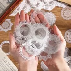 30 Folhas Adesivos De Renda Branca Vintage Delicados Para Estudantes Pacote De Deco DIY