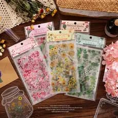6 Folhas Adesivos Clássicos De Flores Da Série Jardim Botânico Para Deco Material De Bricolagem Decalques De Flora