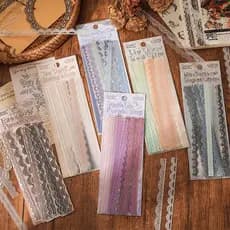 40 Peças Vintage Flor Bud Sonho Véu Série Renda Oca Adesivos Para Animais De Estimação Diário Deco DIY