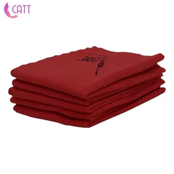 [Dadada2] 5x Pano De Limpeza De Algodão Toalha Polonês Ferramentas Para Guitarra 25cm Vinho Tinto
