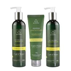 Kit Grandha Curl & Wave Vector Force Shampoo 280ml + Condicionador 280g + Leave-in Stylizer 150g