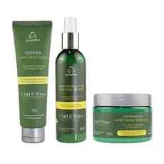 Kit Grandha Vector Force Leave In Stylizer 150g + Mask T3/T4 300g + Liquifying Oil Day After 250ml