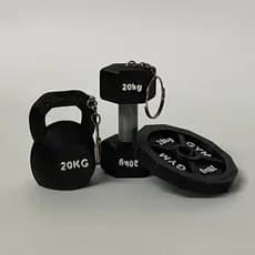 Kit Chaveiros de Academia - Anilha, Halter e KettleBell