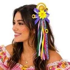 Presilha de Cabelo Festa Junina Prendedor de Cabelo Rabicó Chapeuzinho Piranha de Cabelo Adulto Infantil Arraia São João