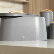 Porta Pão Grande Lata Pães Metalla Bread Com Tampa Sense Ou