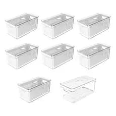 Kit 7 Organizador Geladeira E 1 Organizador Porta Ovos 36un