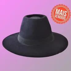 Chapéu Floppy Fedora Preto Feminino Masculino Aba Longa