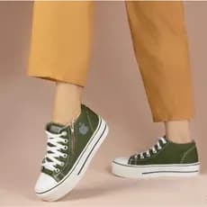 Tenis Feminino Plataforma Via Apple Verde Militar Pronta Entrega