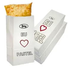 Embalagem Saco Pastel Kraft Branco Resistente Pacote Com 500 Unidades