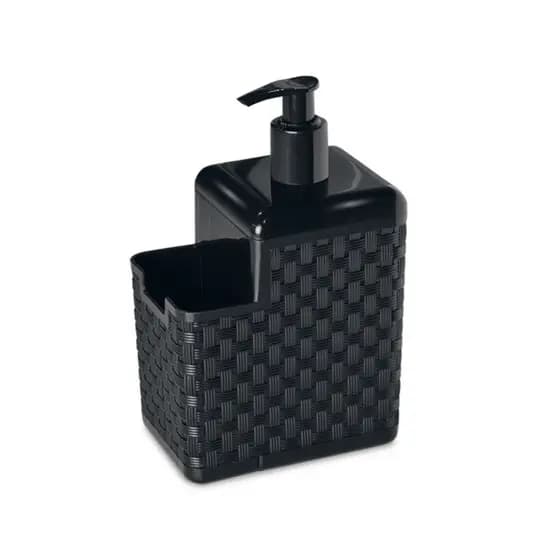 Porta Detergente E Esponja Com Bico Dosador Rattan Preto Com 70 Unidades