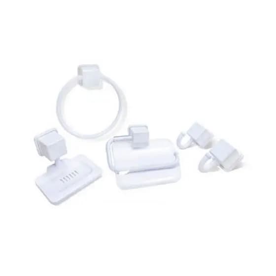 Acessorios Para Banheiro Saboneteira Porta Toalhas Papeis 5 Peças 12 Kits