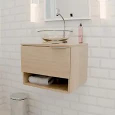 gabinete para banheiro pequeno com cuba 45cm