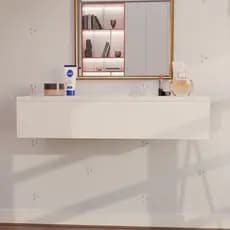 Penteadeira 70cm Branca Console Camarim Com Corrediças Telescópicas
