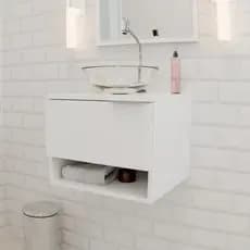 Gabinete de banheiro pequeno 45cm com cuba