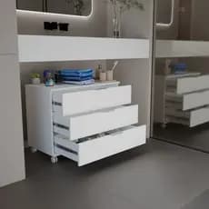 Gaveteiro 3 Gavetas Com Rodizio Para Banheiro Escritório Mesa Cabeceira Home Office