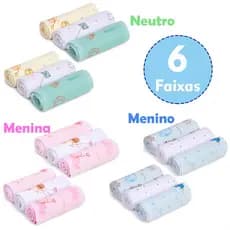 Kit 6 pçs Faixa Umbilical de Umbigo de Bebê Recém Nascido 100% Algodão Faixa Flanela Higiene Bebe