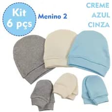 Kit Toucas e Luvinhas Luvas para Bebê Recém Nascido Touquinha Maternidade Menina Menino
