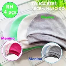 Kit 4 pçs Touca de Bebê Menino Menina Bebe Recém Nascido Presente Enxoval Maternidade