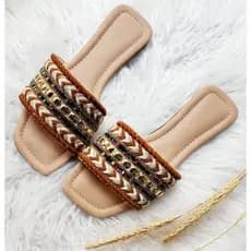 Sandalia feminina elegante rasteira confort pedras strass lancamento