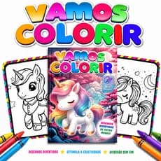 kit 10 livros de atividades colorir unicórnios, princesas e bonecas, piratas e herois unicórnio