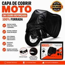 Capa Cobrir Moto Couro Protetora Térmica Impermeável Forrada Proteção Contra Riscos Sol Chuva
