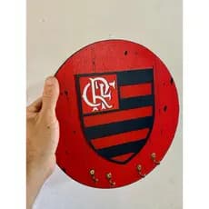 Quadro Decorativo  e Porta Chaves personalizado de Parede Time de Futebol em madeira compensada