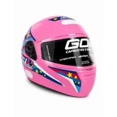 Capacete Moto Gow Kids Feminino Infantil Rosa Chiclete