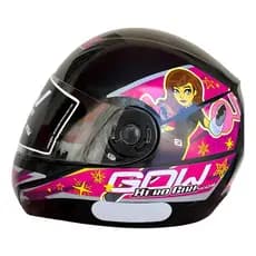 Capacete Moto Gow Kids Infantil Feminino Preto/rosa 54 Menina