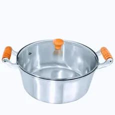 Panelas Grandes N 30,28,26,24  Tampa de Vidro Alumínio Batido Fundido Grosso 6, 5, e 4  litros Caçarolas, utensílios