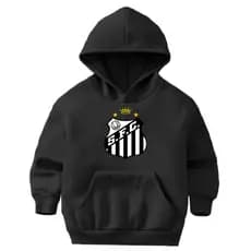 Moletom Infantil Flanelado Canguru Blusa Quentinha Casaco Santos Estampado Desenho Frase Time