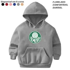 Moletom Infantil Flanelado Canguru Blusa Quentinha Casaco Palmeiras Verdão Estampado Times