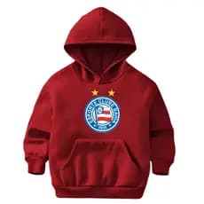 Moletom Infantil Flanelado Canguru Blusa Quentinha Casaco Bahia Estampado Desenho Frase Time