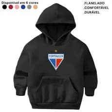 Moletom Infantil Flanelado Canguru Blusa Casaco Fortaleza Clube Garotada Tricolor Aço Estampado Time