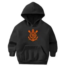 Moletom Infantil Corinthians Flanelado Canguru Blusa Quentinha Casaco Treino Total 90 Estampado Time