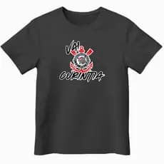Camiseta Infantil Vai Corinthians Timão Torcida Blusa Futebol