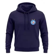 Moletom Flanelado Canguru Blusa Quentinha Casaco Bahia Tricolor de Aço Estampado Desenho Time