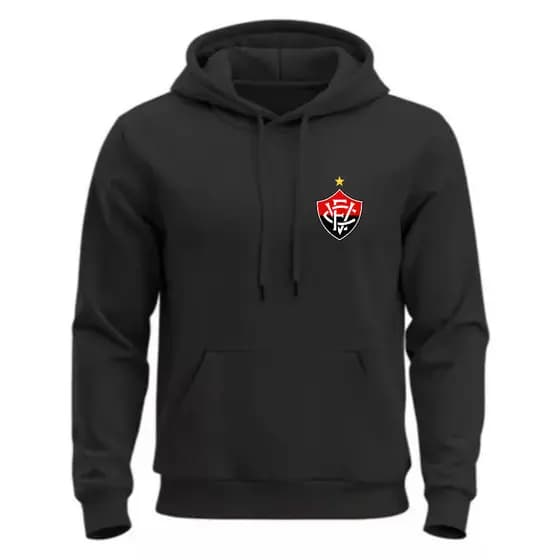MMoletom Flanelado Canguru Blusa Quentinha Casaco Vitoria Leão Baiano Estampado Time
