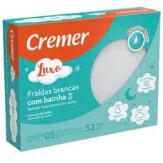Cremer Fralda De Pano Luxo Com Bainha Branca 100% Algodão