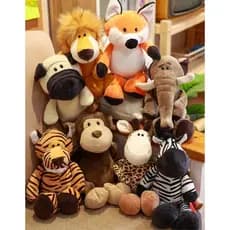 Pelucia infantil Animais Safari 25cm e 35cm Decoracao infantil- Leao Tigre Elefante Zebra Raposa