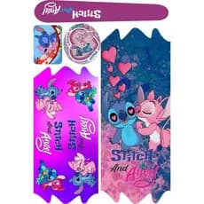 Cartela de Adesivo Lilo e Stitch para Bicicleta Infantil | Aros 12 16 20 24 | À Prova d'Água