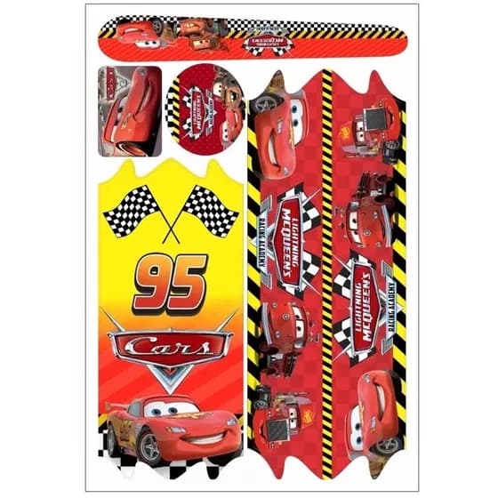 Cartela De  Adesivo Carros Relampago McQueen P/ Bike 12/16/20/24