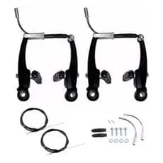 Jogo de Freio V-Brake Nylon Completo para Bicicleta com Cabos P/ Bike Aro 16 20 24 26