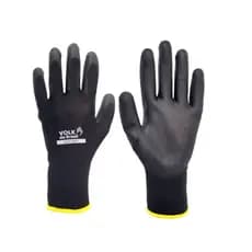 Luva Multitato Tátil PU Banhada Black Smart Volk (mecânico, Pedreiro, Eletricista, Logistica, Servicos Gerais)