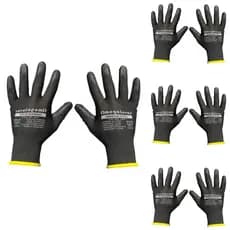 Kit 24 Par Luva Multitato PU Preto Mecânico Antiestático EPI Proteção Segurança Trabalho