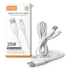 Cabo Celular Carga Turbo Agold 1m 25w CB129-1 CB129-2 CB129-3 V8 Type-C Lightning
