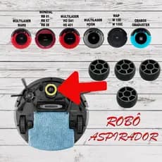 Kit 4 Roda Frontal Dianteira Giratória Robô Aspirador Multilaser Mondial  Rb01 Wap W100-100C ObaBox-Duster