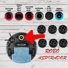 Kit 6 Roda Frontal Dianteira Giratória Robô Aspirador Multilaser Mondial  Rb01 Wap W100-100C ObaBox-Duster