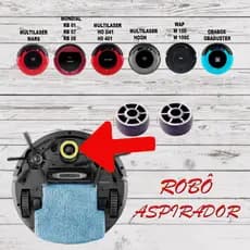 Kit 2 Roda Frontal Dianteira Giratória Robô Aspirador Multilaser Mondial  Rb01 Wap W100-100C ObaBox-Duster