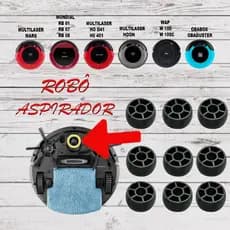 Kit 9 Roda Frontal Dianteira Giratória Robô Aspirador Multilaser Mondial  Rb01 Wap W100-100C ObaBox-Duster