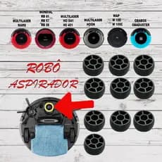 Kit 10 Roda Frontal Dianteira Giratória Robô Aspirador Multilaser Mondial  Rb01 Wap W100-100C ObaBox-Duster